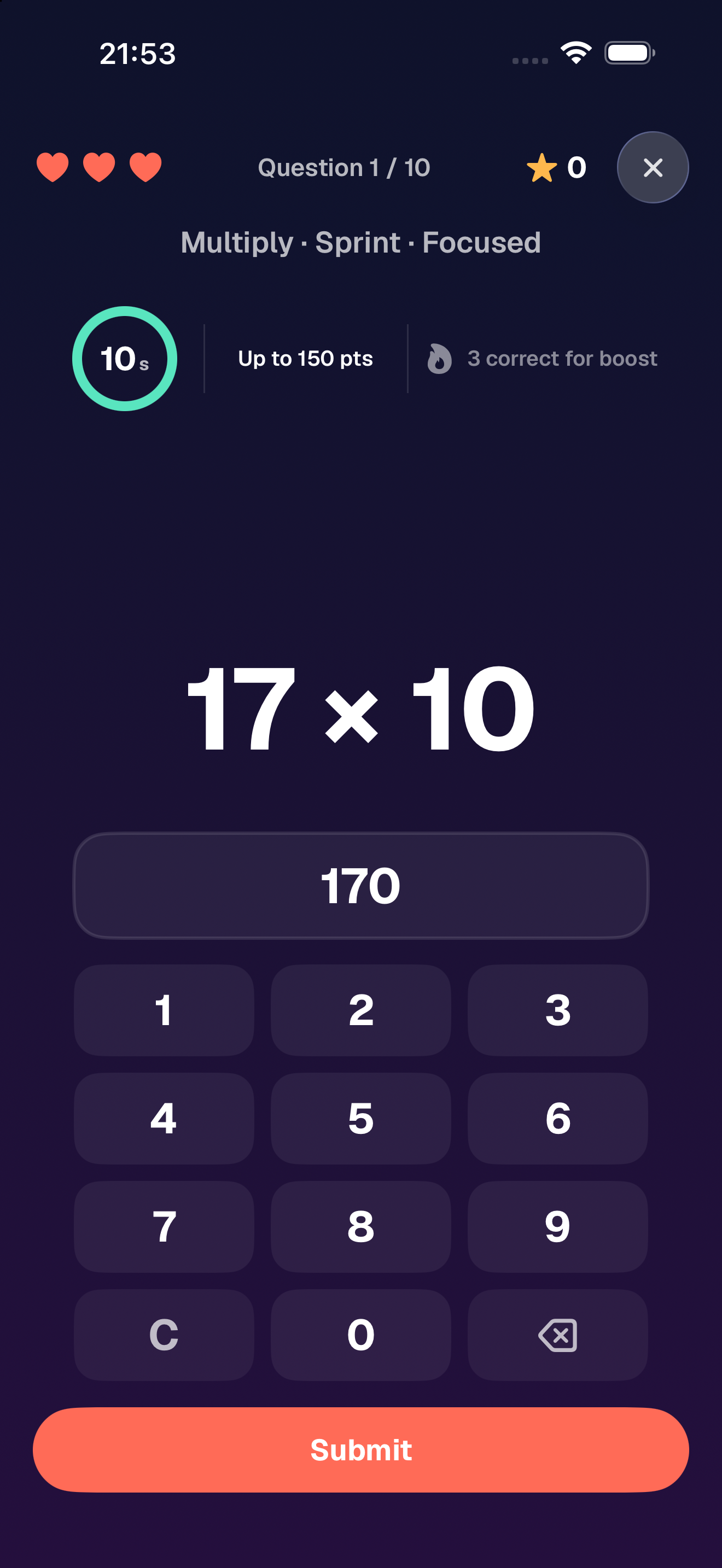 Number Spark: Math Puzzle timed mental math gameplay